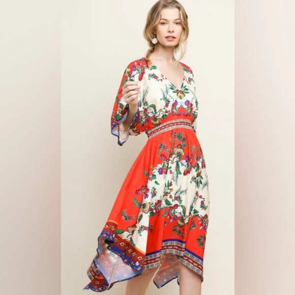 UMGEE NWOT‎ Scarf Dress in Coral - Picture 1 of 7
